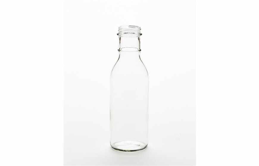 12 oz Clear Glass Sauce Bottle (Ring Neck) Kaufman Container