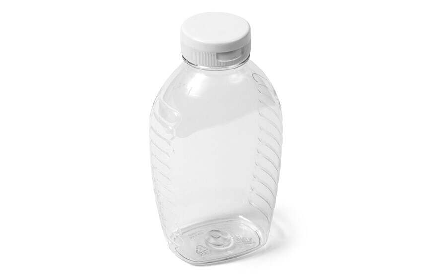 10 oz. (1 lb.) Clear PET Plastic Oval Queen Honey Bottle, 38mm 38-400