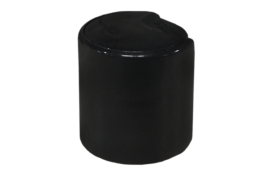 24-410 Black PP Plastic Disc Top Caps | Kaufman Container