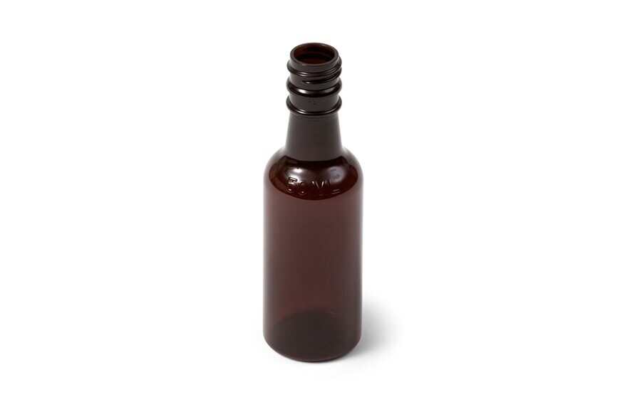 50 ml Amber PET Plastic Liquor Bottle Kaufman Container