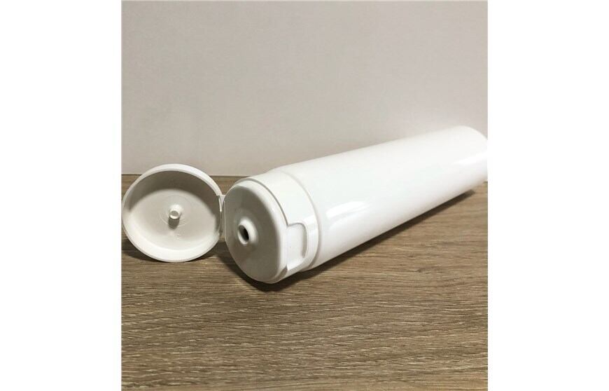 8 oz White MDPE Plastic Tubes with White Flip Top Caps Kaufman Container