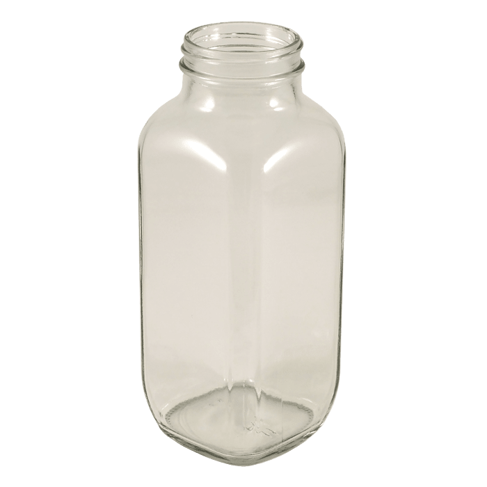 16 oz Clear Glass French Square Bottles