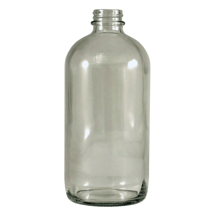 16 oz Clear Glass Boston Round Bottle Kaufman Container