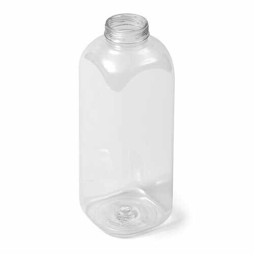 20 oz Clear PET Square Plastic Bottle (Ipec) Kaufman Container